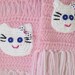 KITTY CAT  SCARF. Soft and Beautiful light pink scarf with Cat Face on each end.