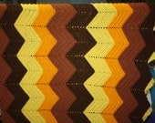 Vintage Chevron Earth Tones Afghan/Blanket