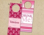 Custom Wine Tags for any Occasion or Event - Valentine's Day - pinks & reds - DRINK ME Il_170x135