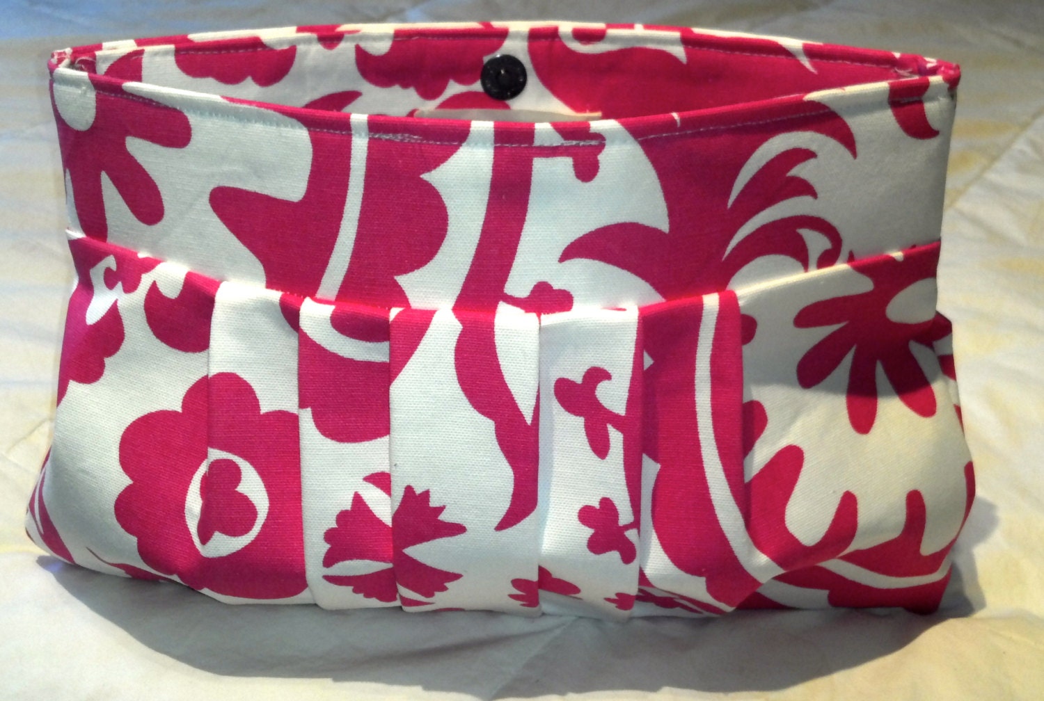Premier Prints Suzani White/Candy Pink and Black and White Chevron Clutch