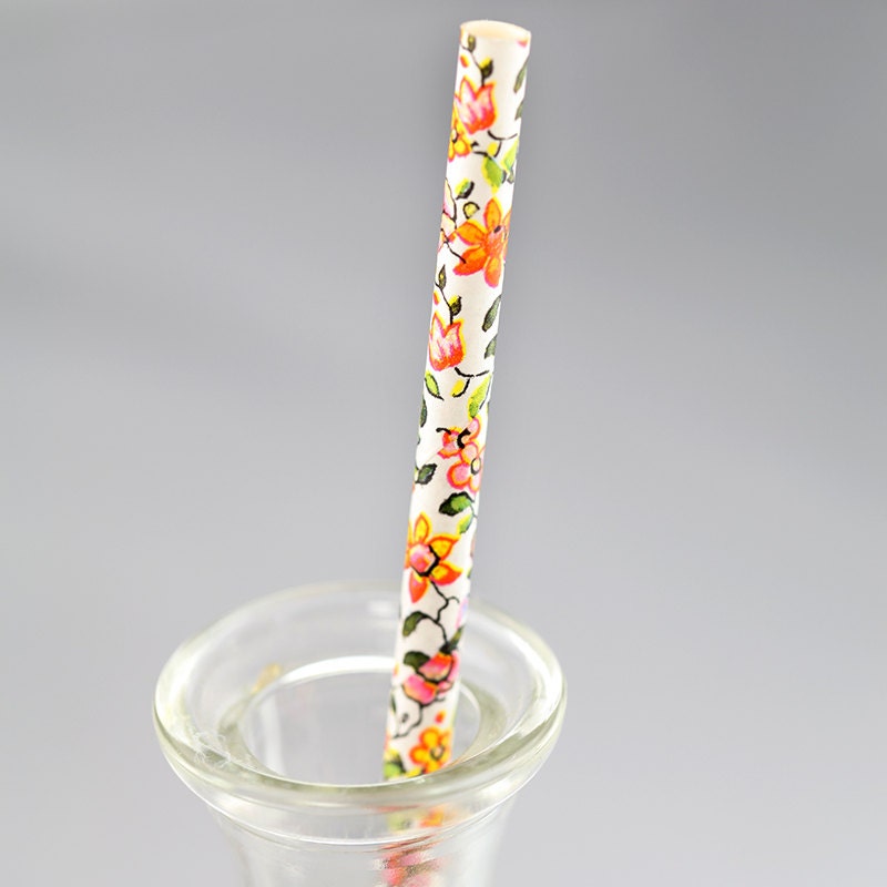 Floral Paper Straws