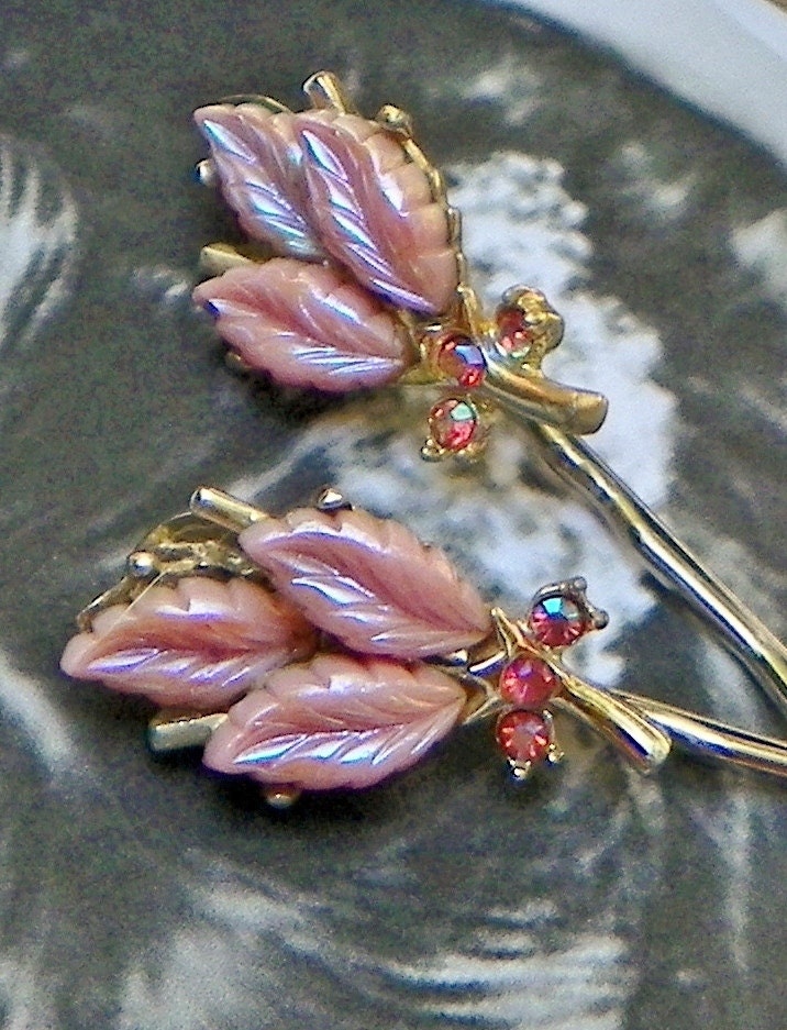 Romantic Vintage Pink Valentine Bridal Bobby Pins