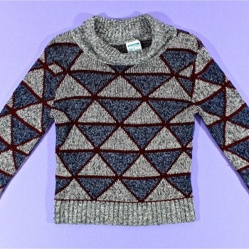 Vintage Kids Boys Geo Turtleneck Sweater size 4T