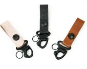 Key Chain Tether - Veg tan leather, Milspec, Snap Shackle