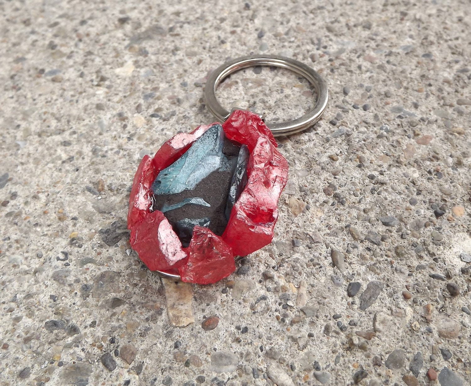 Mosaic Red and Blue Keychain