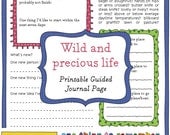 Printable Guided Journal Page - Wild and Precious Life