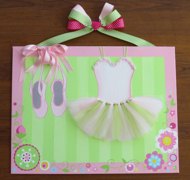 Pink and Green Ballet Tutu and Slippers