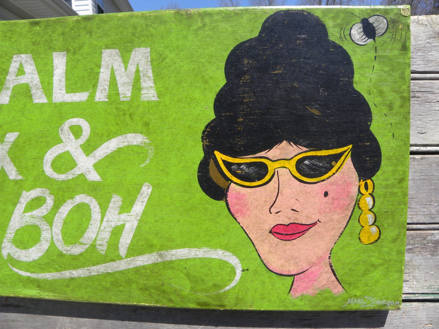 Stay Calm Hon Sign, original wood sign, Hon  artwork, Natty Boh