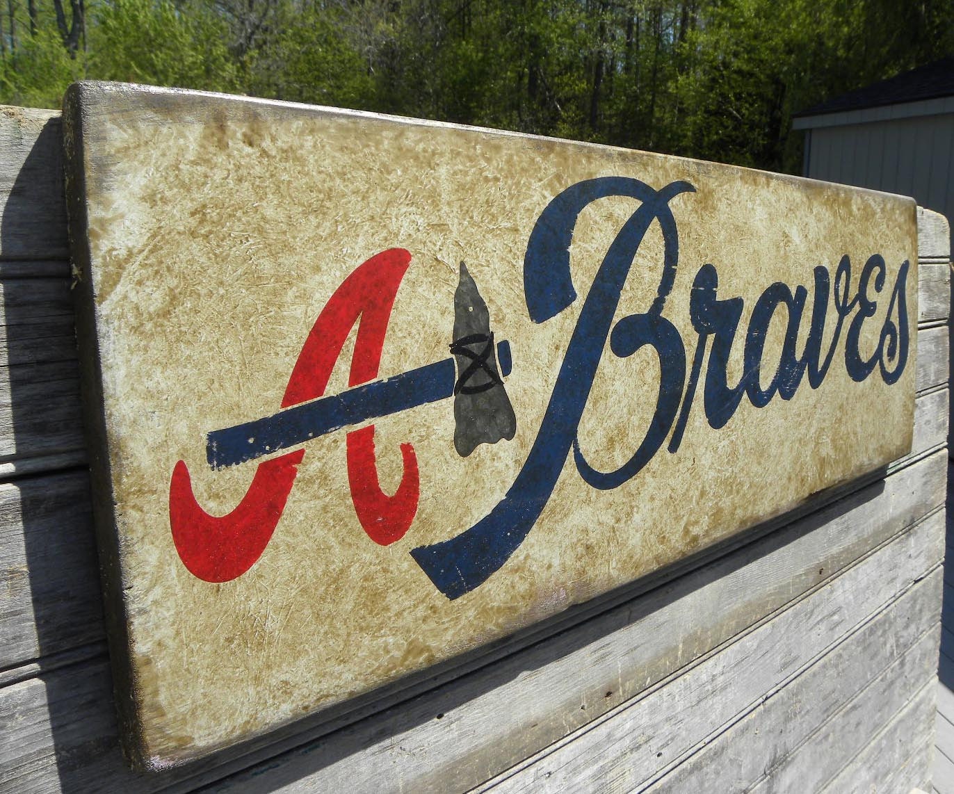 Atlanta Braves Baseball Sign Original Art Hand Lettered