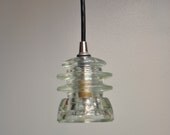 Clear Hemingray 56 Vintage Glass Insulator Pendant Lamp