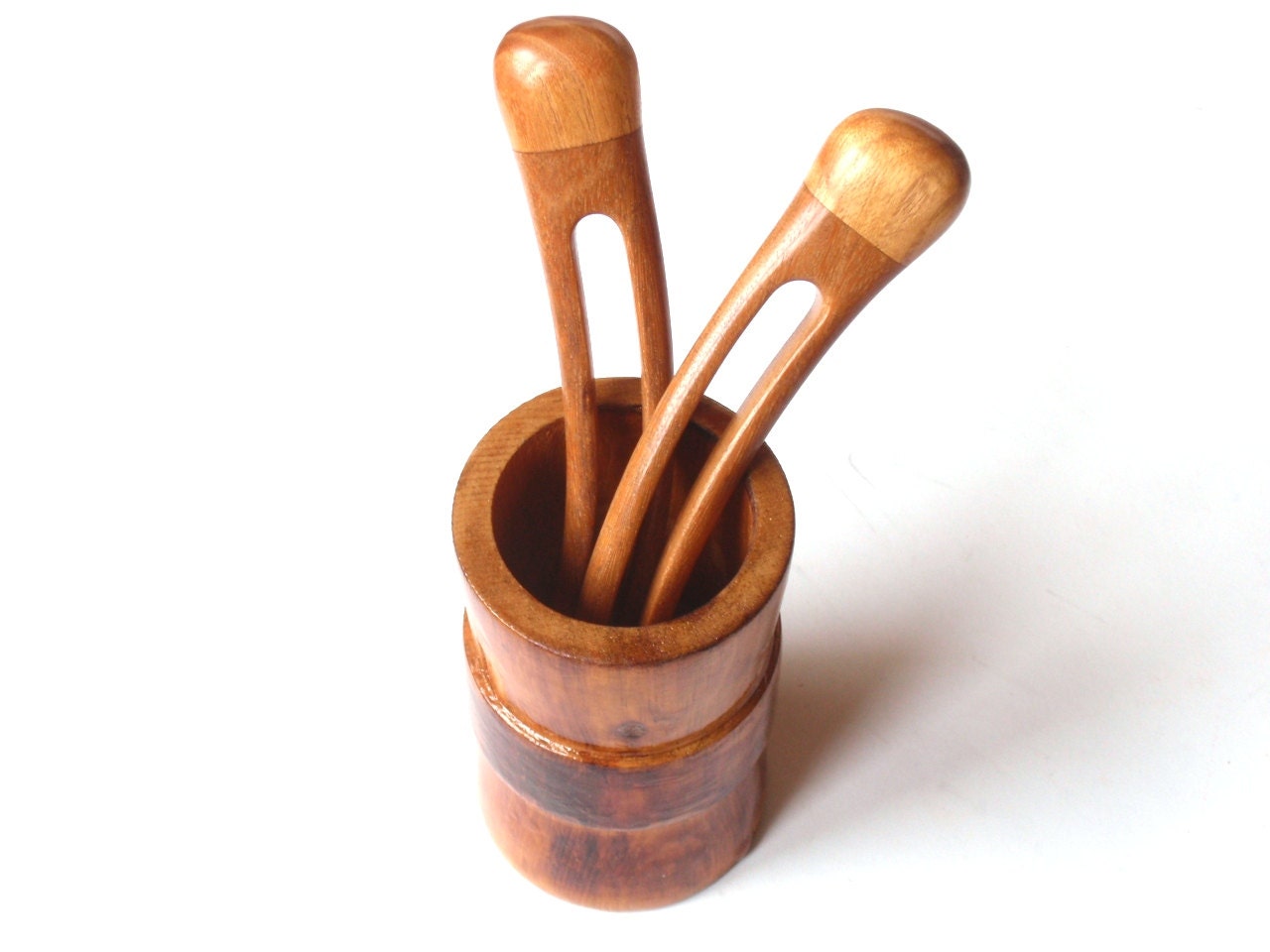 Wooden hair forks, 2 prong, Pair, Hair sticks, Wood, Teak, Acacia, Hairpin, Handmade, Hair accessory, WoodArtJewelry