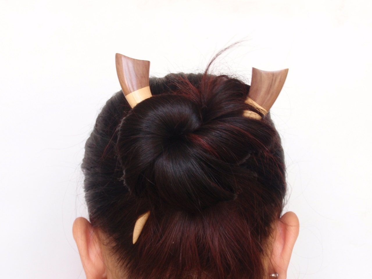 Wooden hair sticks, Hair forks, Wood, Cypress, Plum tree, Pair, Hairpin, Handmade, Hair accessory, WoodArtJewelry