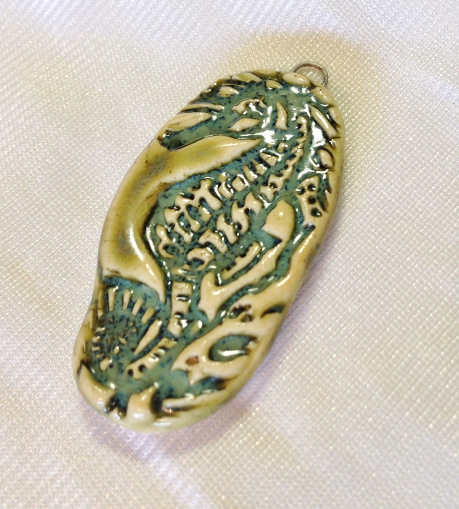 Sea Horse Ceramic Pendant Handmade