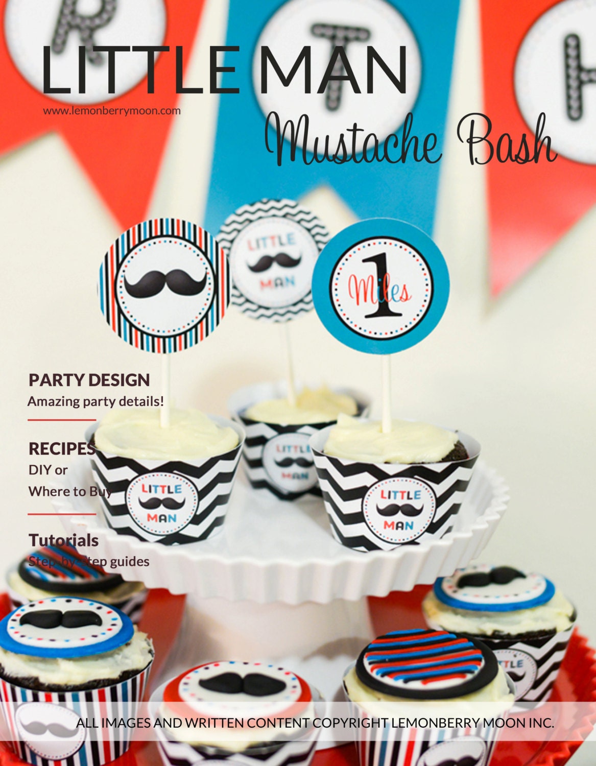 PARTY PLAN - Kids Birthday Party Plan, Little Man Theme For A Child of Any Age, Complete With Recipes and Tutorials, PDF Format Il_170x135