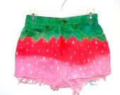 Strawberry Inspired High Waisted Shorts