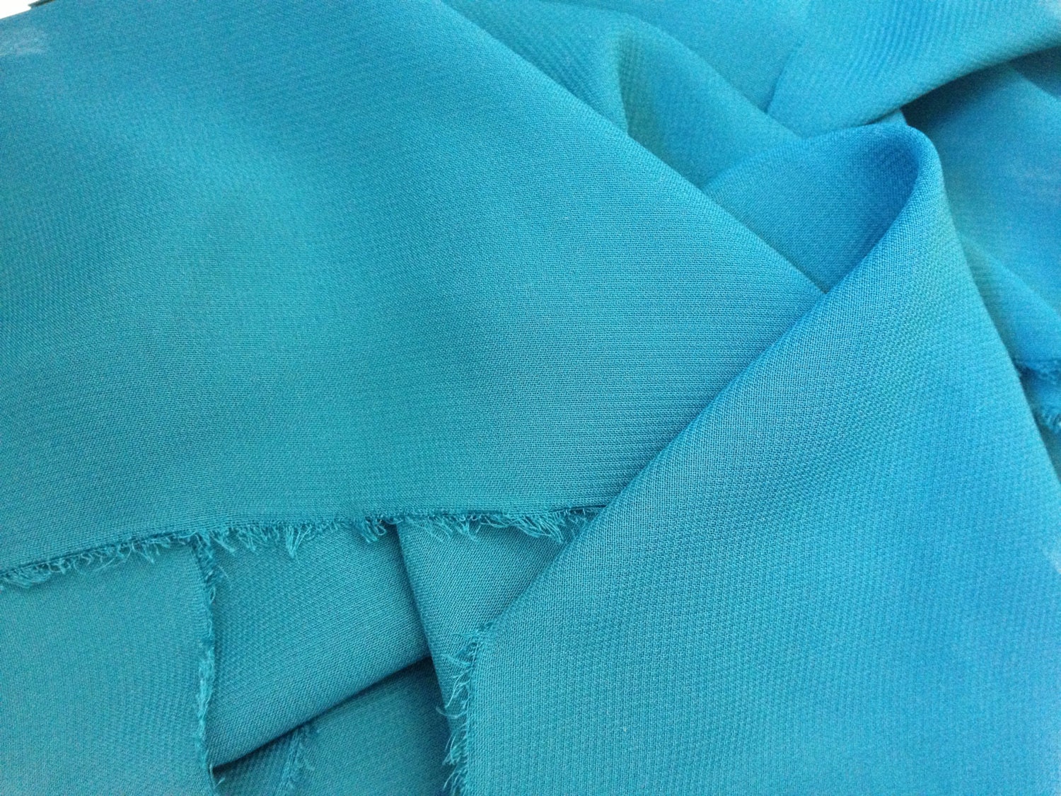 Solid Chiffon Turquoise 58 Inch Fabric by the Yard, 1 Yard.