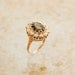 Andalusite Ring - Antique Rose Gold Ring with Adalusite and Pearls
