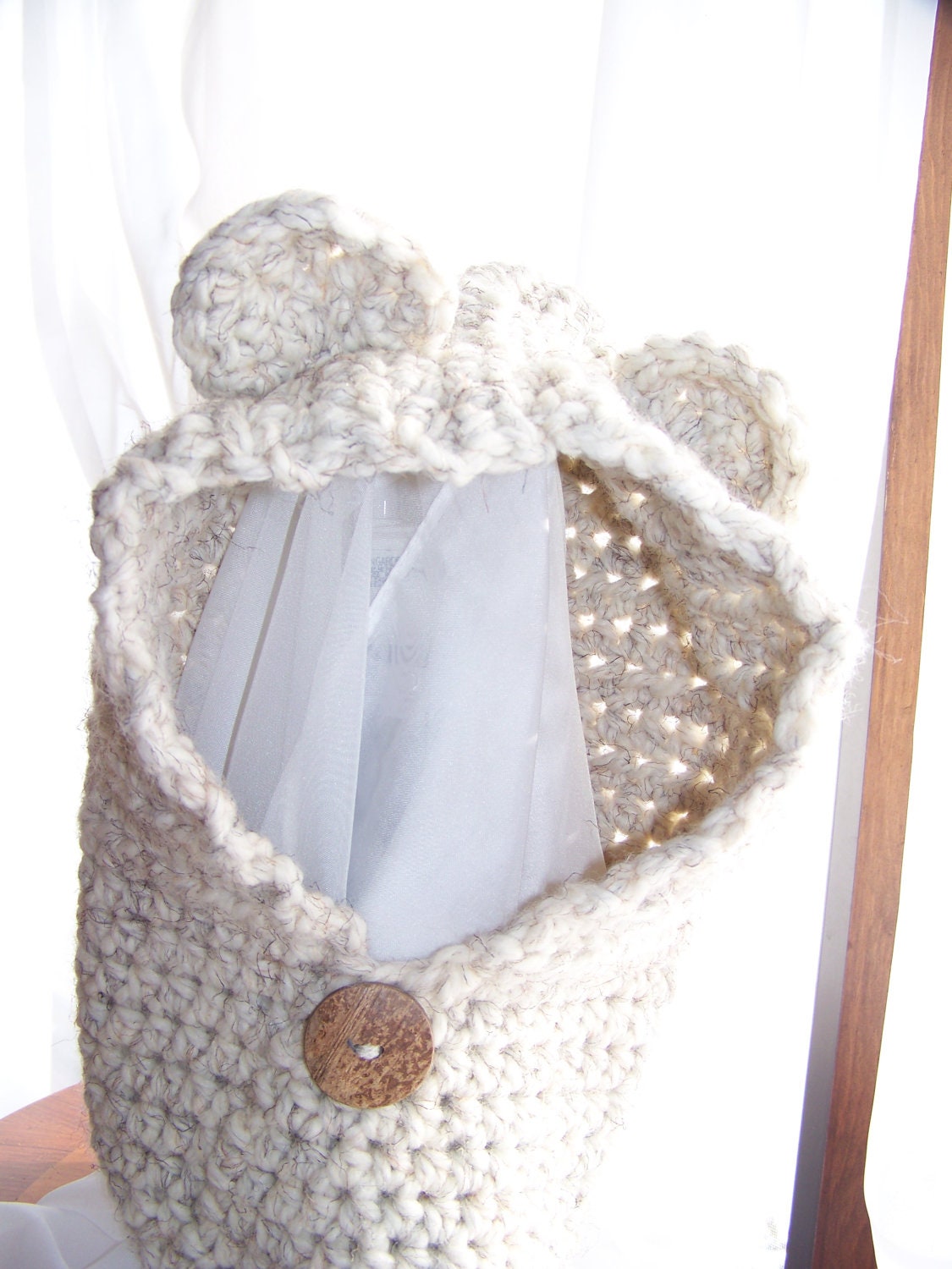 Crocheted cowel with Bear Ears
