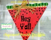 Slice of sweet summer time Wood Door Hanger, watermelon sign, summer wreath