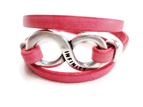 Infinity Bracelet, Leather Bracelet for woman, Triple Wrap,Genuine Leather Bracelet