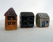 Miniature House Collection. Ceramic Houses. Rustic Decor.