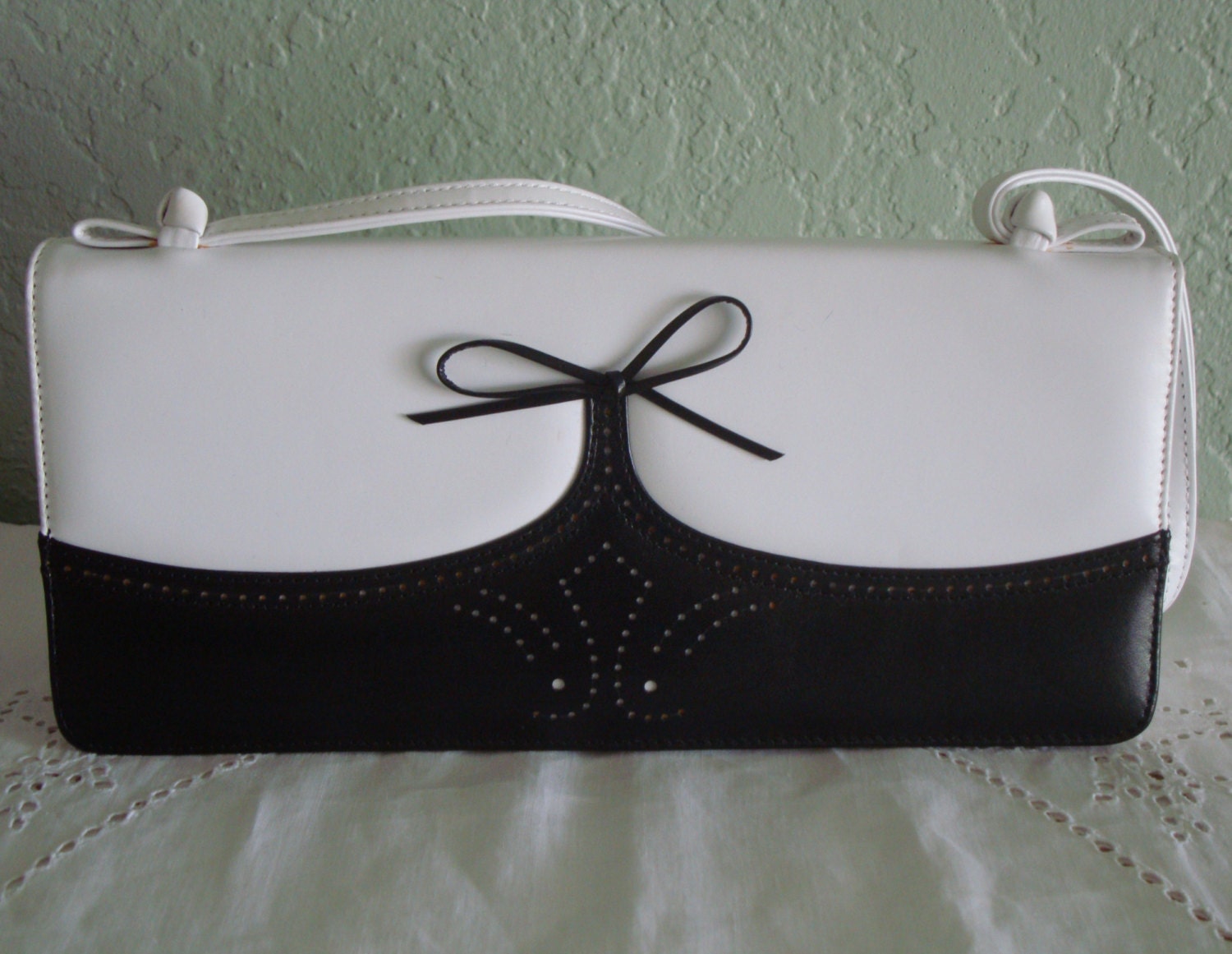 DESIGNER Black & White SPECTATOR Handbag Shoulder Bag- FREE Shipping