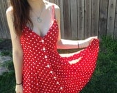 red polka dot dress