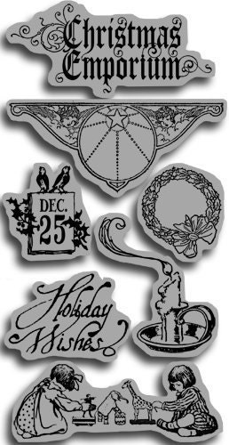 Graphic 45 - Christmas Emporium- Rubber Cling Stamp Set 1