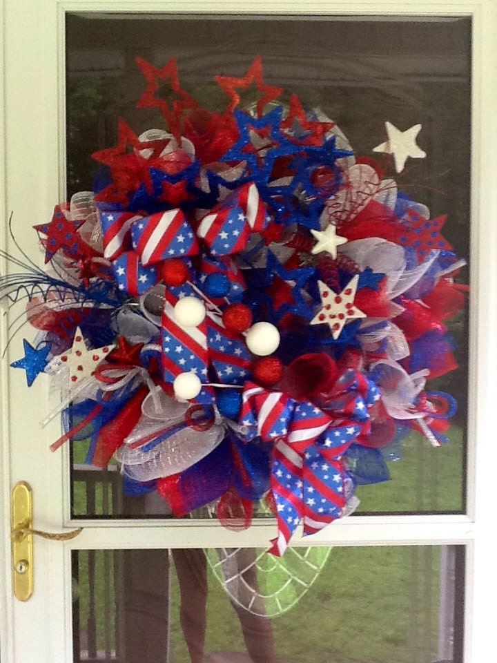 July 4th Mesh Wreath