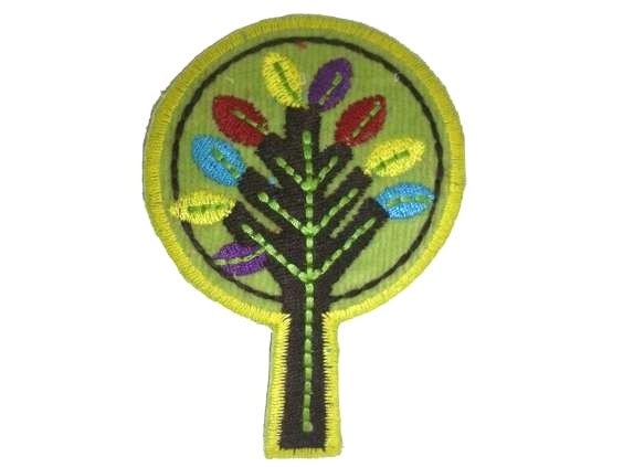 Iron on Applique Rainbow Tree Patch