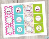 Roller Skate Printable Party Circles, DIY Personalized Roller Skating Cupcake Toppers
