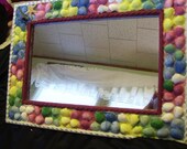 Scolloped Sea Shell Mirror Multi Colored Bright Seashore Cottage Nautical Wall Decor