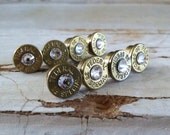 Bridesmaid gift bullet earrings 4 pair crystal studs  grooms gift camo wedding hunter diamond 