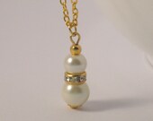 Ivory and Gold Bridal Necklace, Ivory Bridal Jewelry, Bridesmaids Gifts