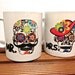 Sugar Candy Skulls , Day of the dead Mexican Folk Art - LA art Mr. and Mrs. Mug set Bright colors