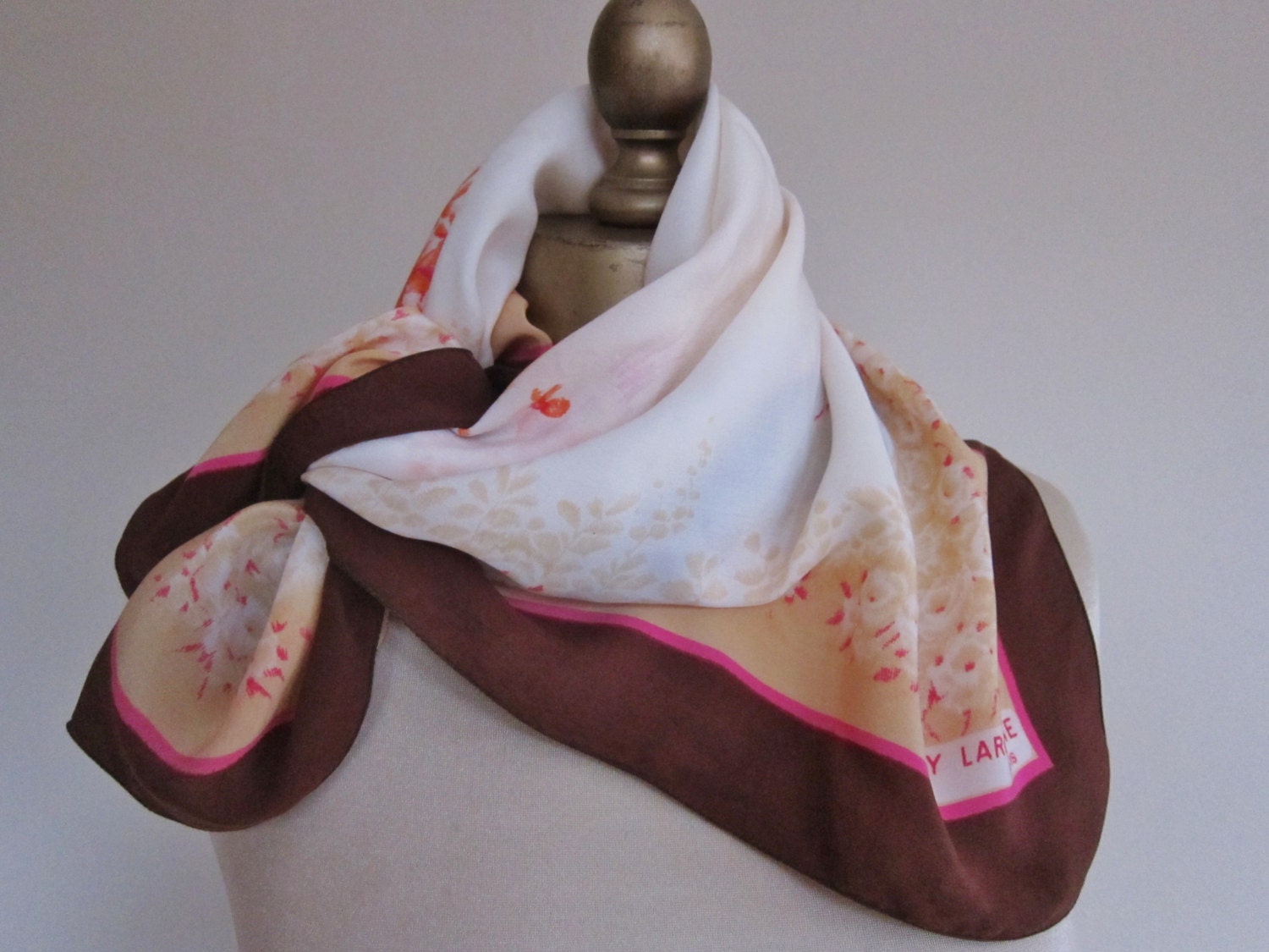 Guy Laroche, vintage silk scarf , square , soft, Paris, elegant, French,
