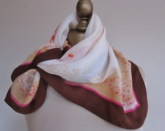 Guy Laroche, vintage silk scarf , square , soft, Paris, elegant, French,