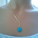 SALE - Leaves with turquoise Lariat Necklace - bridesmaid gifts,jemstone,Wedding jewelry, mother's day gift