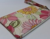 Small zip clutch wristlet padded purse wallet  cell phone case padded