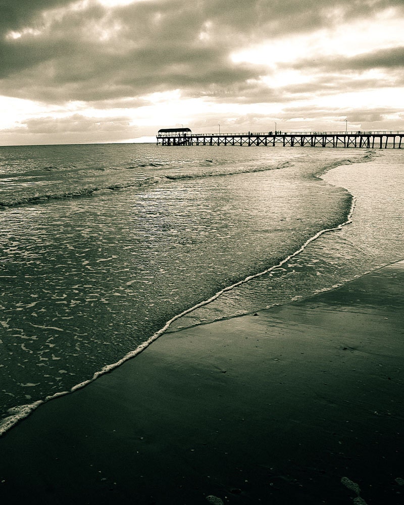 Beach Photography, Ocean Photography, Sea, Jetty, Pier, Clouds, Cold, Australia Art, 8 x 10 Fine Art Photography - Colourscape