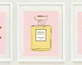 8 "X 10" CHANEL COLLECTION, office decor, gift idea, wall gallery prints, Coco chanel, No 5, CC