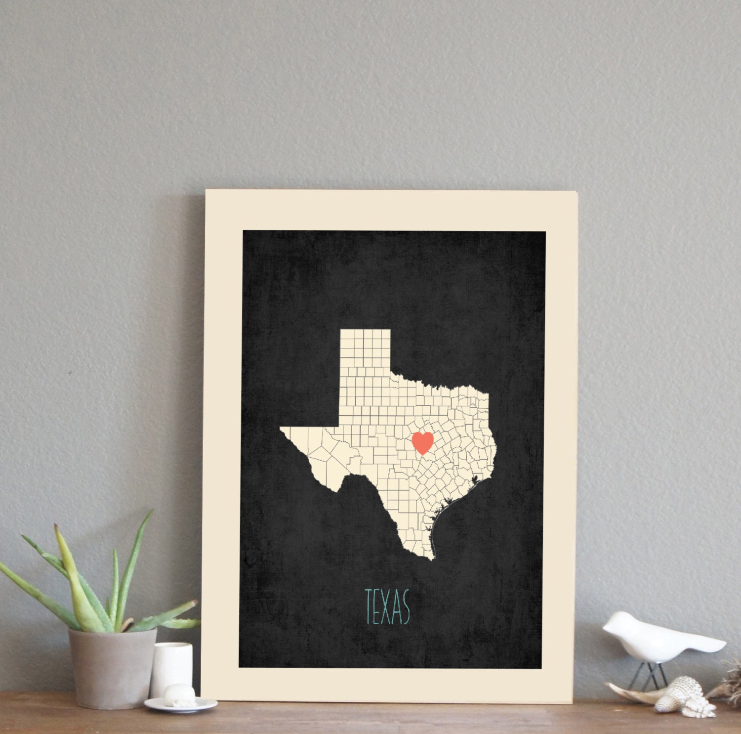 Choose Your State Personalized Vintage Map Wall Art 11x14
