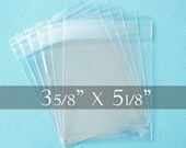 SHIPS MAY 23rd 100 3 5/8 x 5 1/8 Inch Resealable Cello Bags for A1 Cards, Clear Cellophane Plastic Packaging, Acid Free