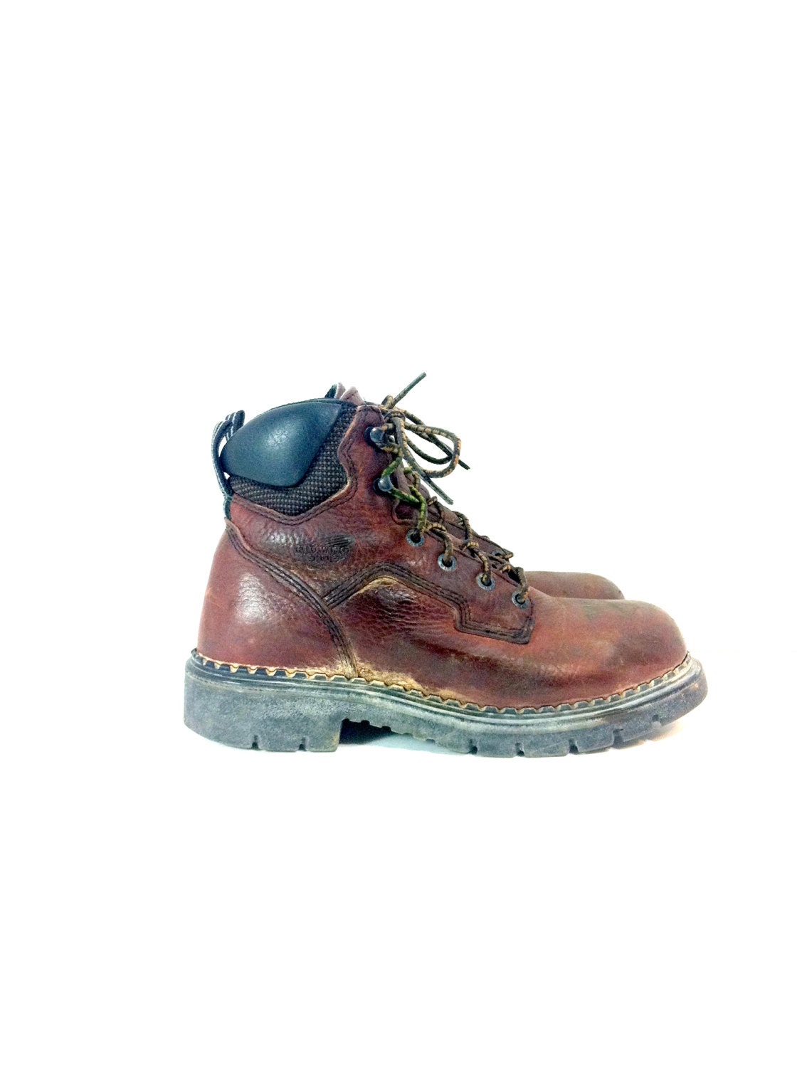 Red Wing Leather Hiking Boots 7 / Womens Steel Toe Boots 7 / Rustic Lace Up Boots 7