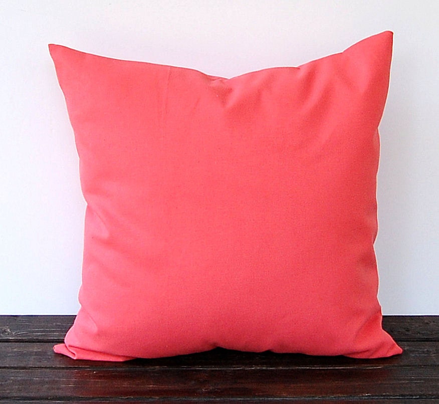 Coral throw pillow cover One 16" x 16" cushion cover coral pillow covers modern minimalist decor