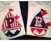 Custom Sailboat Alpha shirt or onesie personalized free