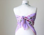 Lilac Beach cover up, Women Scarf - Turkish Scarf,  Cotton, Headband, Belt, all in 1