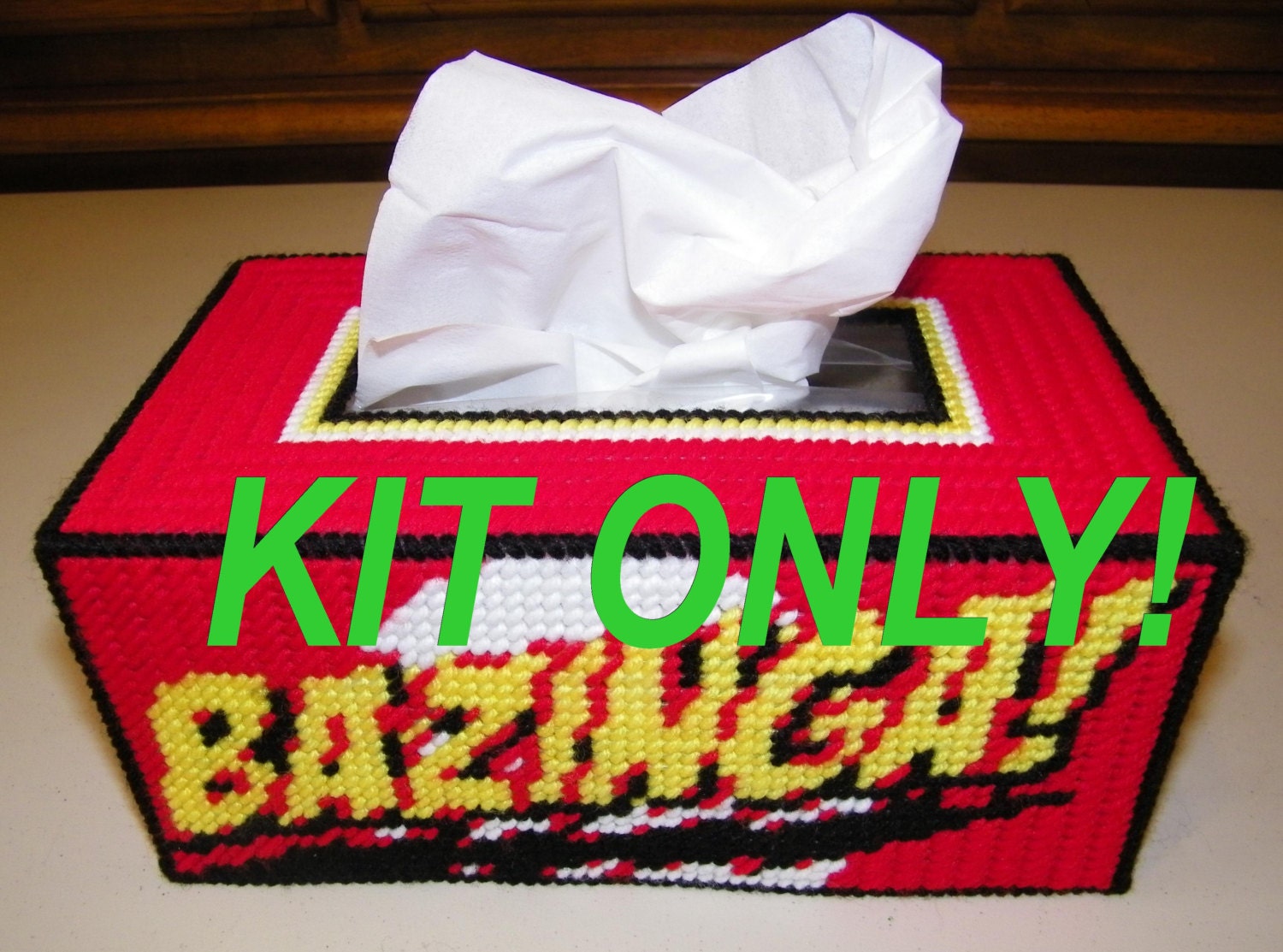 Bazinga Tissue Box Cover Kit - All Materials,Video Tutorial & Pattern Only. Big Bang Theory Extra Yarn Provided Rubik