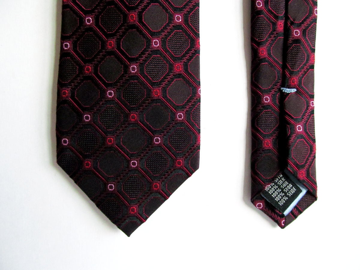 Black red silk Valentino necktie grooms tie father of the bride necktie 3 inch Italian silk tie pink black red wedding Gianfranco Valentino