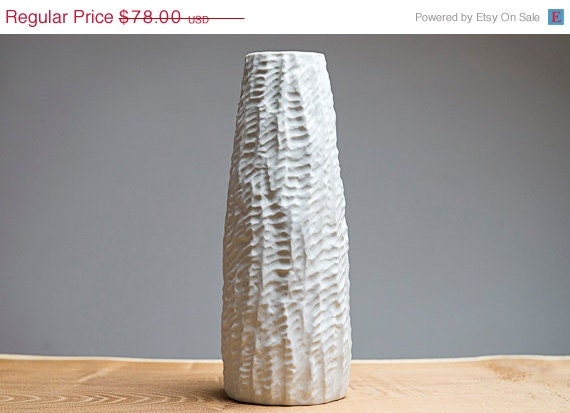 SPRING SALE - Vintage Op Art bisque vase by H&C Heinrich